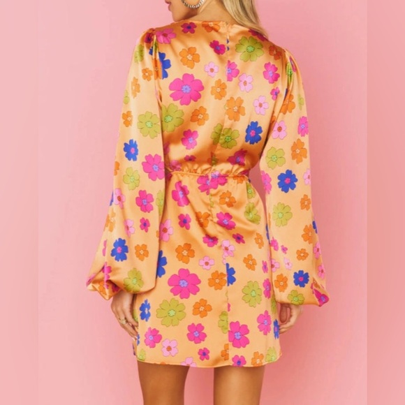 Show Me Your MuMu Orange Poppin Poppy Cut Out Mini Dress XL - Picture 3 of 9